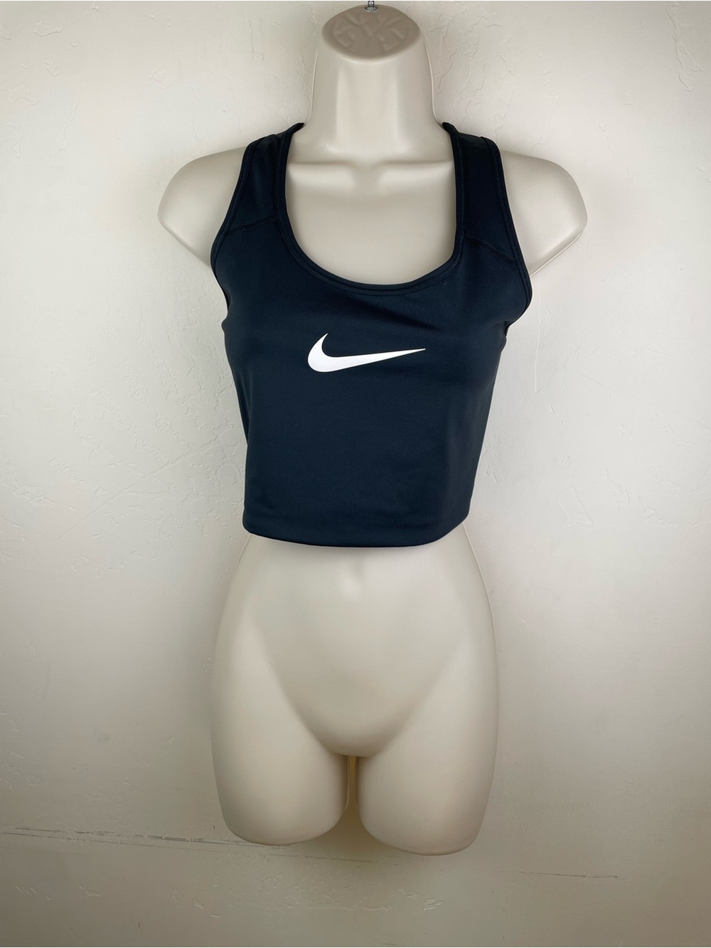 Nike plus sized, Black Sports Bra Tank with White Swoosh